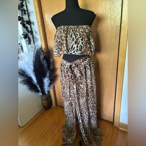 SHEIN Leopard Print Skirt Set cover up